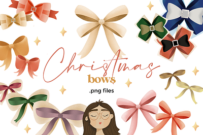 Christmas bows bow christmas design digital art illustration procreate ribbon vibes