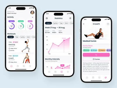 Fitness App Design Concept app app design application design mobile app mobile app design mobile app ui mobile ui ui