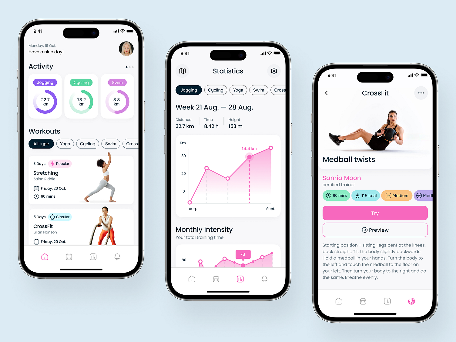 Fitness App Design Concept by Dmitry Lauretsky for Ronas IT | UI/UX ...