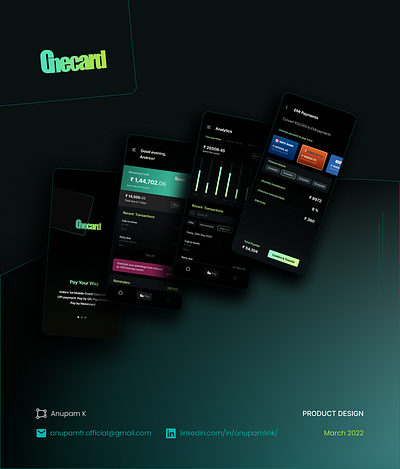 Onecard Reimagined app design fintech onecard product design ui uiux