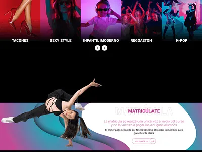 Diseño fenomenal para sitio web de academia de baile valenciana
