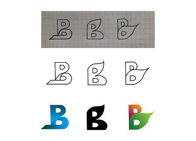 B Logo Design appicon applogo brand identity creativelogo daily logo gradient logo logo concept logo idea logo mark logo process logo room mordent logo
