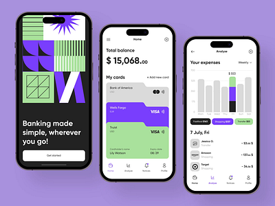 Bank App UI: motion design app bank bank app banking design finance financial mobile ui ux