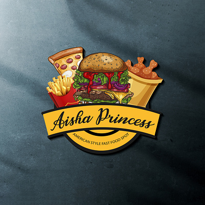 Ayesha Princess Fast Food Logo 3d animation branding graphic design logo motion graphics ui