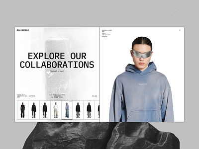 E-commerce comcept - balenciaga collection page brand clothing ecommerce fashion grunge minimalism store uiux