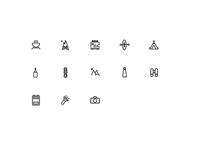 Camping Icons ⛺️ design graphic design icons illustration ui