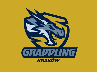 Grappling Kraków - Logo Design animal branding design dragon graphic design logo mascot mascotdesign mascotlogo sport sports sportsbranding sportslogo