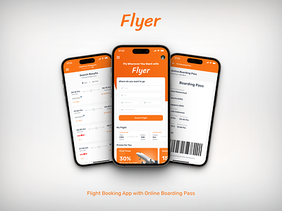 Flight Booking Mobile App UI Design (Flyer) app design flight flight booking graphic design mobile app ticket ui ui design ux