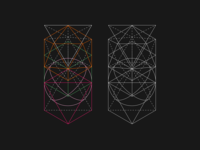 Geometric T-Shirt Graphics (MBBB) black dark geometric graphics green light orange pink red white