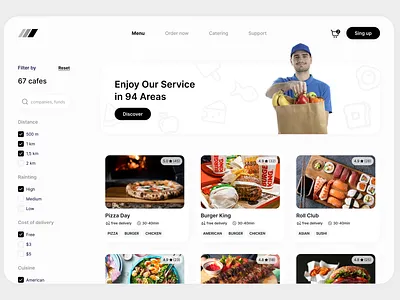 Food Delivery Platform branding delivery design design studio development figma food hero screen ui ux uxui web3