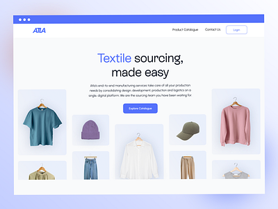 ATLA - Landing page animation for a textile-sourcing product animation branding e commerce graphic design ui ux