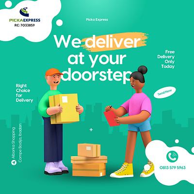 Package Delivery Instagram Post app branding design graphic design logo ui ux