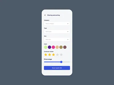 Filter Option UI design graphic design graphicdesigns ui ui design ux ui web design