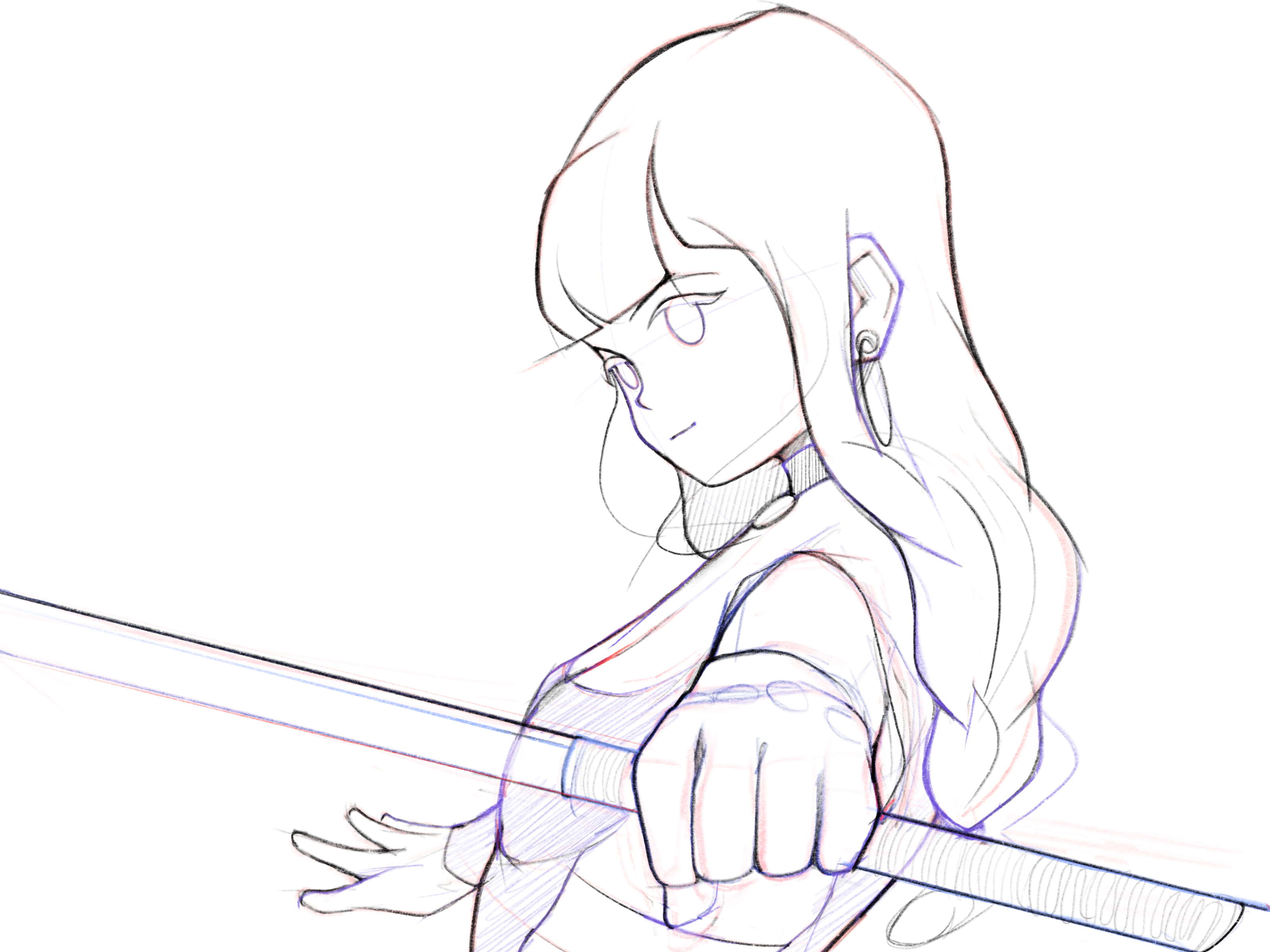 warrior / sketches black and white cartoon character character design comic design drawing fantasy illustration line magic minimal monochrome pencil procreate simple sword warrior