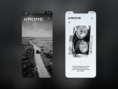 Monochrome car mobile app app black branding design graphic design minimal mobile ui ux web white