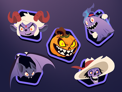 Spooky Halloween Sticker Collection 2d art cartoon character colorful cute design digital drawing flat graphic graphic design icon illustration jackolantern lineart pumpkin scary sticker vector