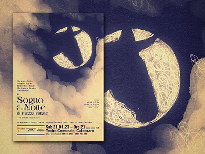 Sogno design digital illustration draw drawing flyer flyer design.poster design graphic design illustration moon poster shakespeare theatre william shakespeare