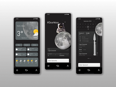 Space Travel App (Cosmic X) app application design traveling app ui