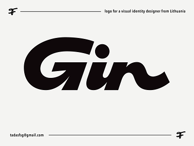 Gin authentic bold branding calligraphy custom design flow gin graphic design identity lettering logo modern premium script signature type unique