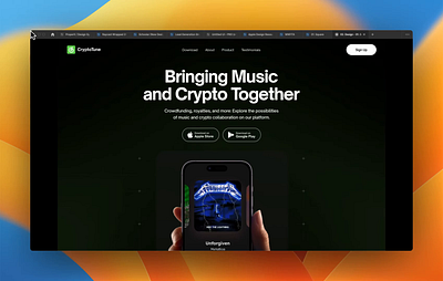 CryptoTune design logo ui ux website