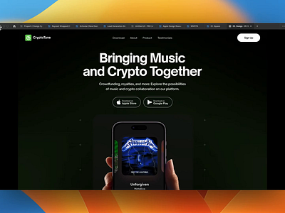 CryptoTune design logo ui ux website