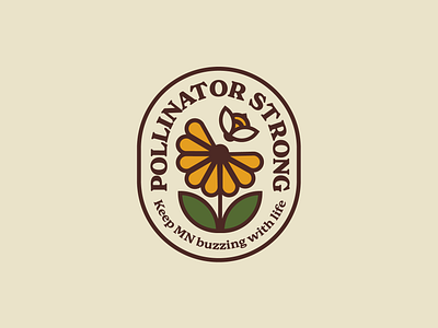 Pollinator Strong Logo bee flowers logo minnesota pollinator