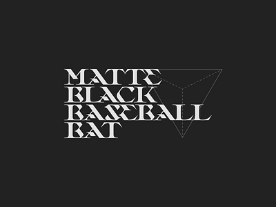 Matte Black Baseball Bat (MBBB) Logotype baseball bat black dark grand halo light logo logotype matte black type typography white