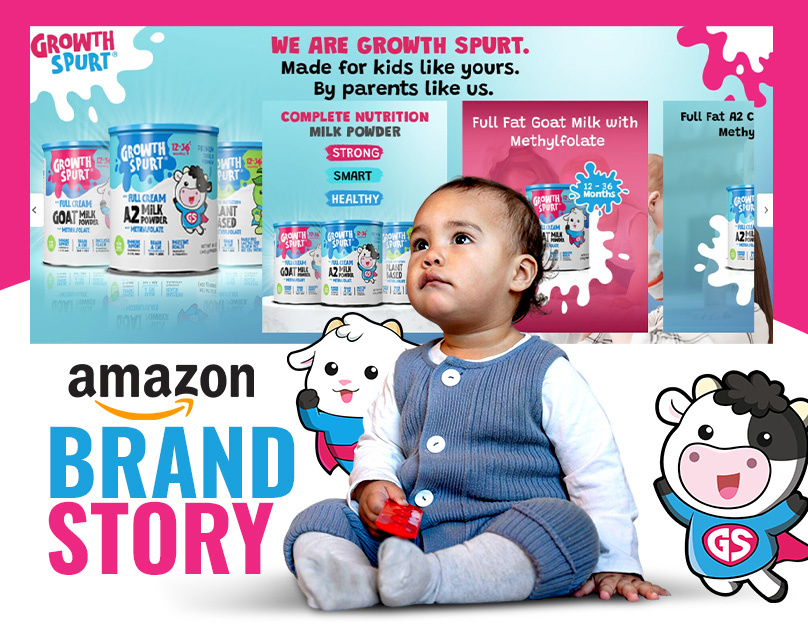 Amazon Brand story// Milk Powder for Kids amazon amazonbrand amazonbrandstory branding brandstory design graphic design photoshop