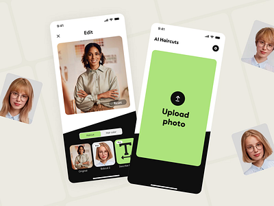 AI Haircuts: Mobile App with AI Integration ai ai integration animation hairstyle ios app mobile mobile animation mobile app mobile interface mobile interface animation preset