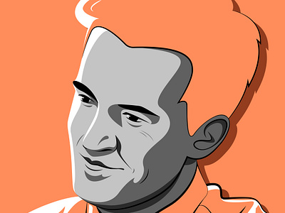 Matthew Perry art branding chandler bing comedy design friends friends tv show graphic design illustration logo matthew perry minimal minimalistic orange portrait ui ux vector