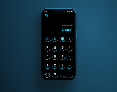 Neon and black Calculator @DailyUI 004 @dailyui calculator neon and black ui ux