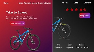 Cycle store hero section graphic design ui ux
