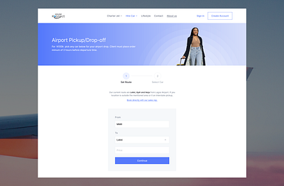 Airport pickup web page aviation design ui uidesign web webdesign website