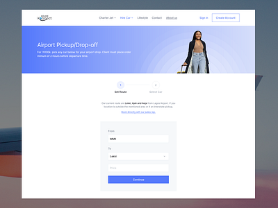 Airport pickup web page aviation design ui uidesign web webdesign website