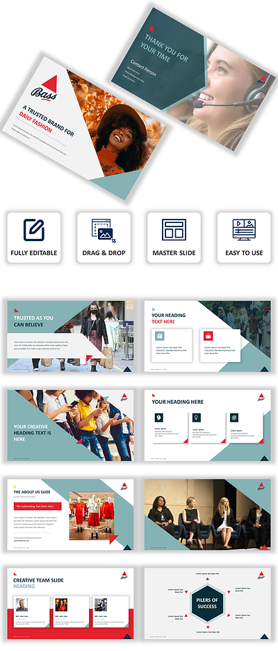 PowerPoint template design for a fashion brand google slides graphic design infographic investor deck keynote pitch deck powerpoint ppt ppt design presentation slide slide design template