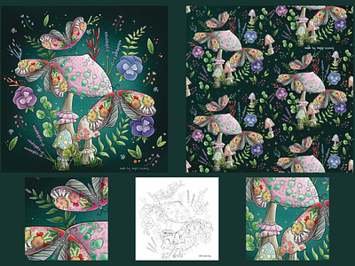 Magical Forest art design graphic design illustration pattern product design seamless pattern