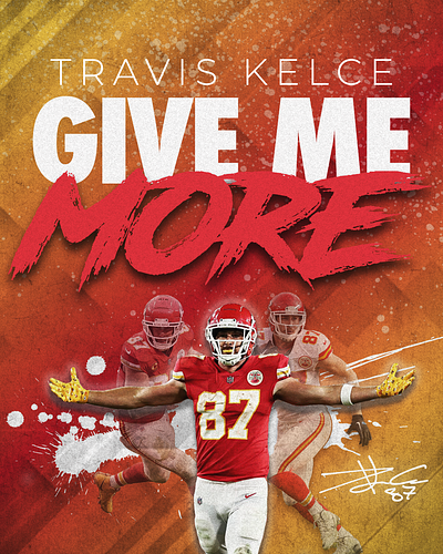 Travis Kelce Poster adobe chiefs graphic design nfl photoshop poster