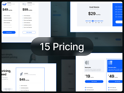 15 Pricing - Enhanced Build builder corporate dailyui design free gradient graphic design illustration interface kit light pricing saas section sections startup tech ui uikit ux