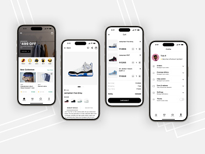 E-commerce App design account page app design best ui design cart ecommerce home page mobile design product page ui ui design