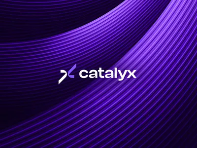 Catalyx - Science of Operational Processes ai automation branding icon logo modern logo design operations process purple speed x x logo