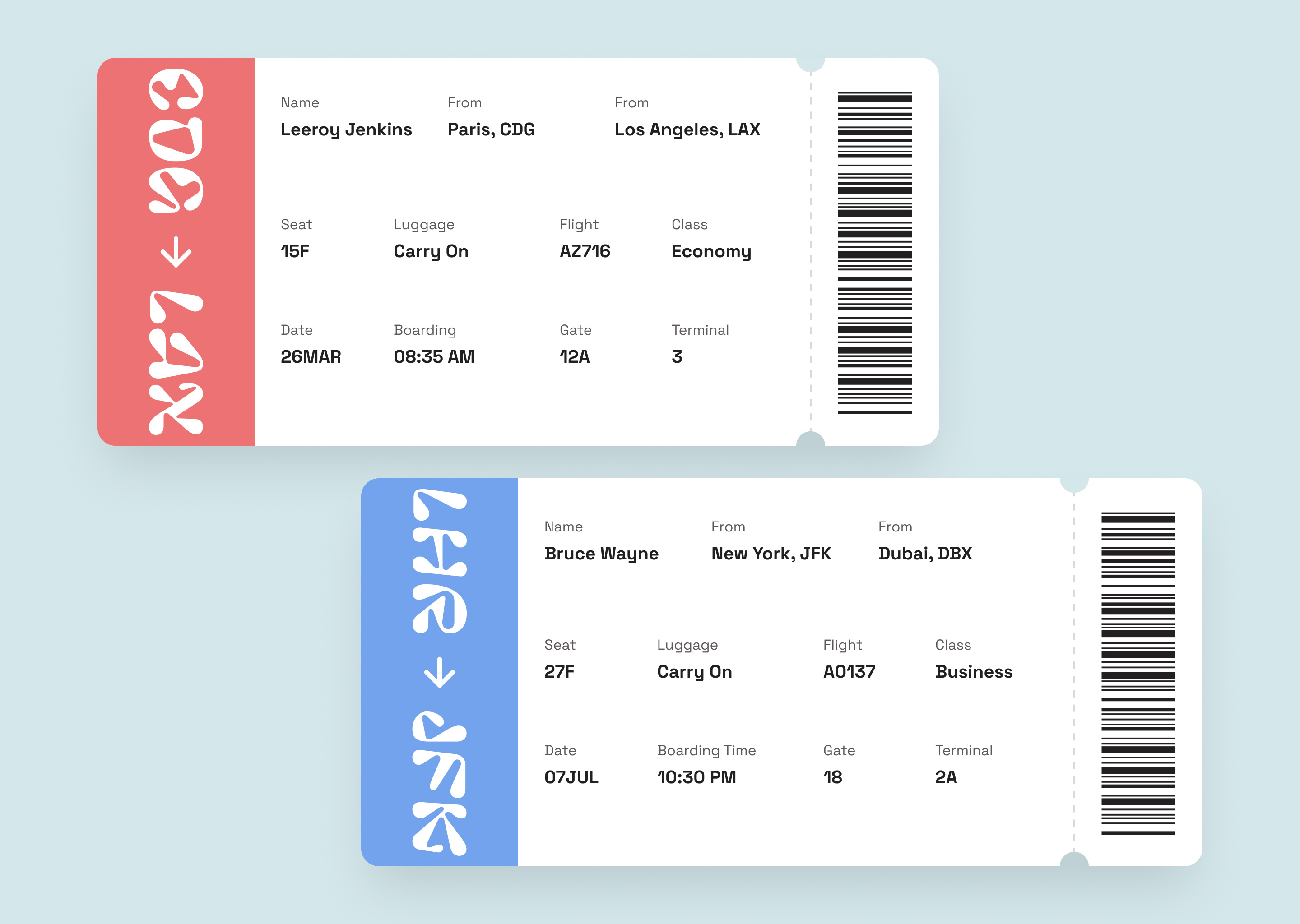 DAY 024 / BOARDING PASS arrival barcode boarding pass daily ui destination exploration mockup ticket travel ui ux