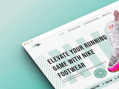 RUNNIKE | Running Shoes Landing Page clean design design ui ecommerce interface landing page market marketplace minimal nike nike shoes online shop product running shop sport ui web design web sport website design