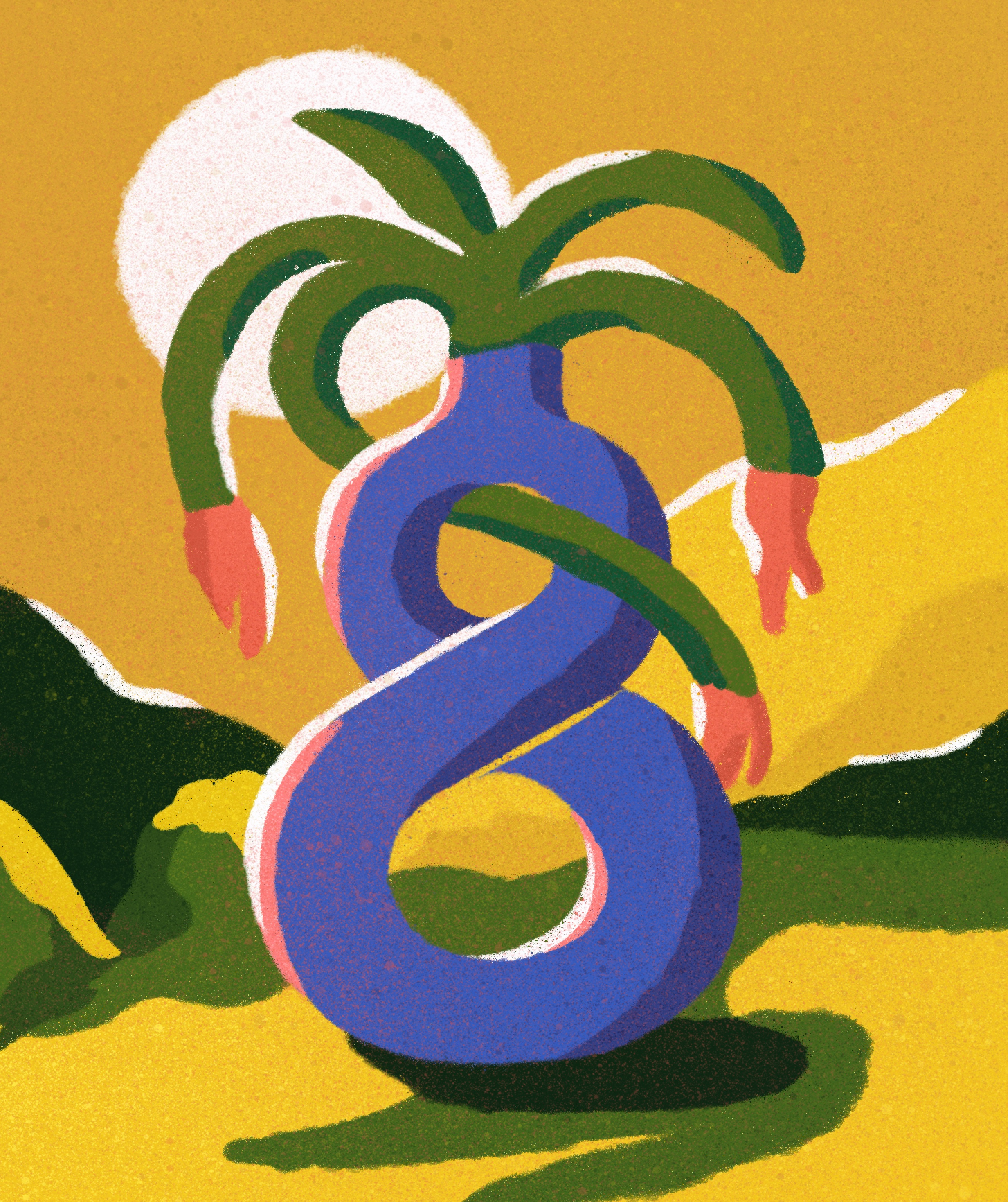 Awkward Vase bold digital editorial graphical illustrated illustration illustrator procreate retro texture