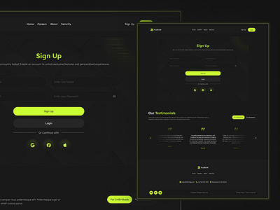 Signup Page Design for a Modern Bank Website authentication bank banking black create account creative dark design finance page signup signup design signup page ui web web design web page website website design website page