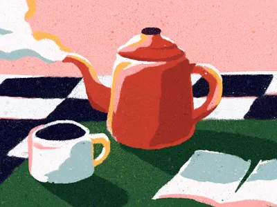 Cuppa bold colourful digital editorial graphical illustrated illustration illustrator procreate retro texture vintage