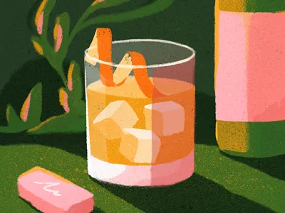 Happy Hour bold cocktail digital editorial graphical illustrated illustration illustrator packaging procreate retro texture