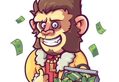Lucky Ape design illustration vector