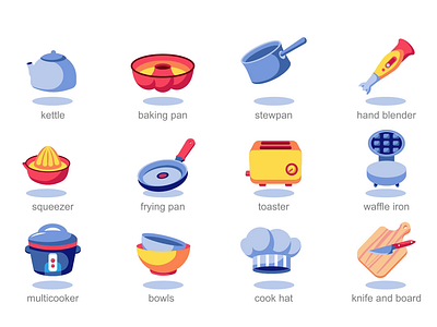 Kitchen icon 2d animation cheflife cooking cookingtools culinary design flat foodie icons illustration kitchen kitchenware motion recipes utensils