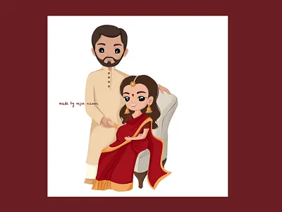 Customised Wedding Invitation Illustration art doodle graphic design illustrator procreate vector