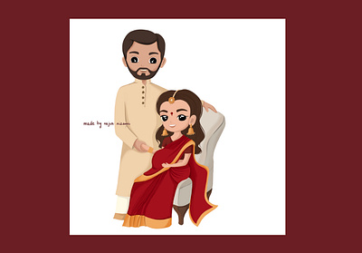 Customised Wedding Invitation Illustration art doodle graphic design illustrator procreate vector